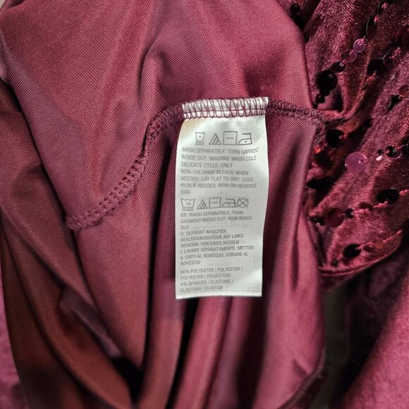 Quacker Factory Sequin Vlevet V-Neck Velour Blouse Shirt Women's 2X XXL NWT NEW - Picture 3 of 6